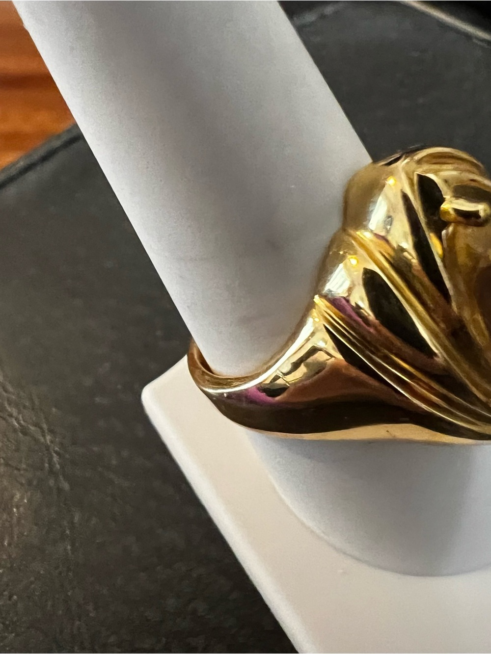 Gold-Tone Citrine Marquise Ring - Elegant Women's Jewelry. Stamped 925/? - Picture 3 of 9